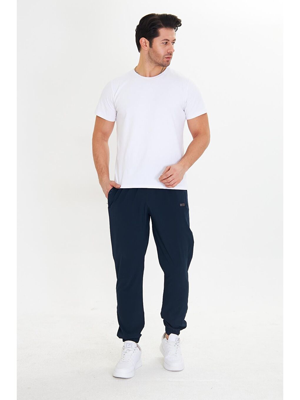 Erkek Stretchfit Esnek Lastik Paçalı Eşofman Altı Lacivert 2663-L-1