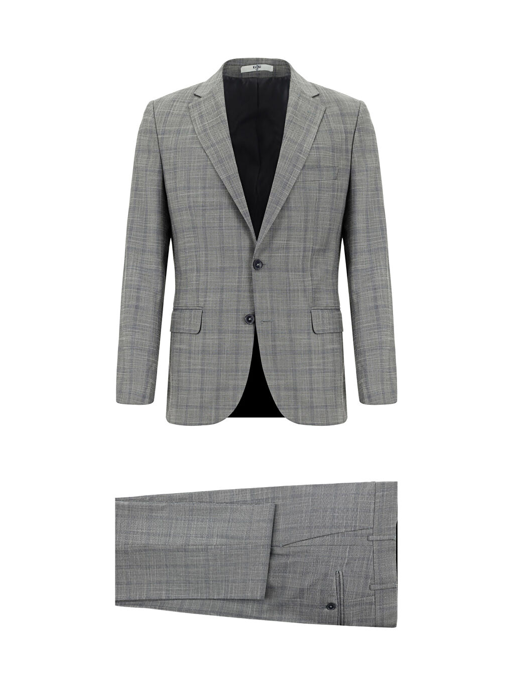 Gri Klasik Ekose Takım Elbise