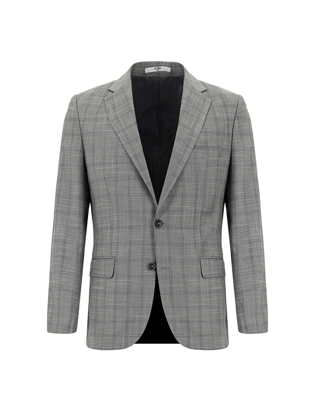 Gri Klasik Ekose Takım Elbise-1