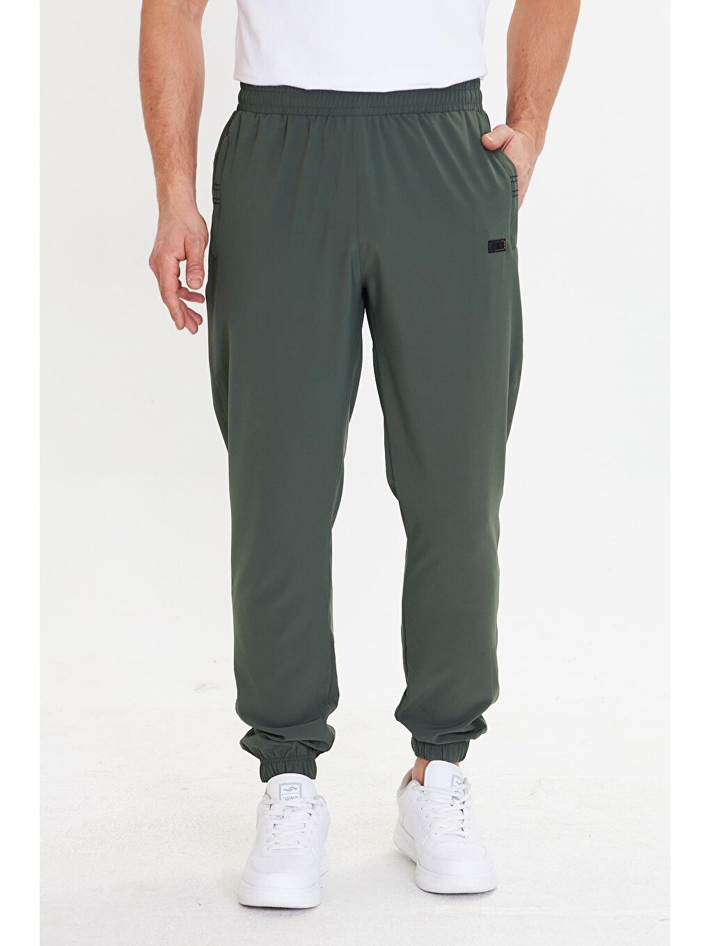 Erkek Stretchfit Esnek Lastik Paçalı Eşofman Altı Haki 2663-H-3