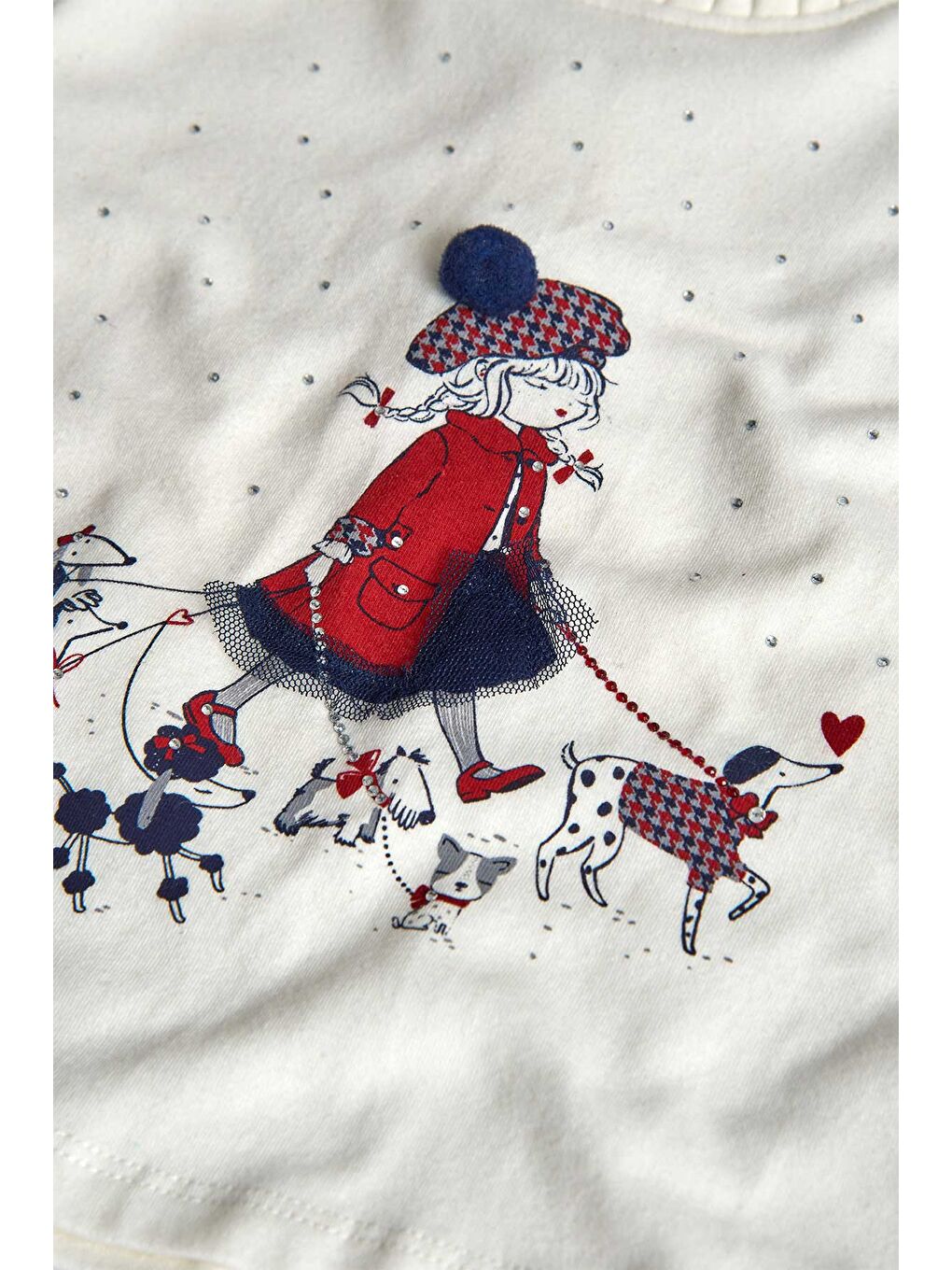 Ekru Kız Çocuk Hayvanlar Baskılı Bluz-3