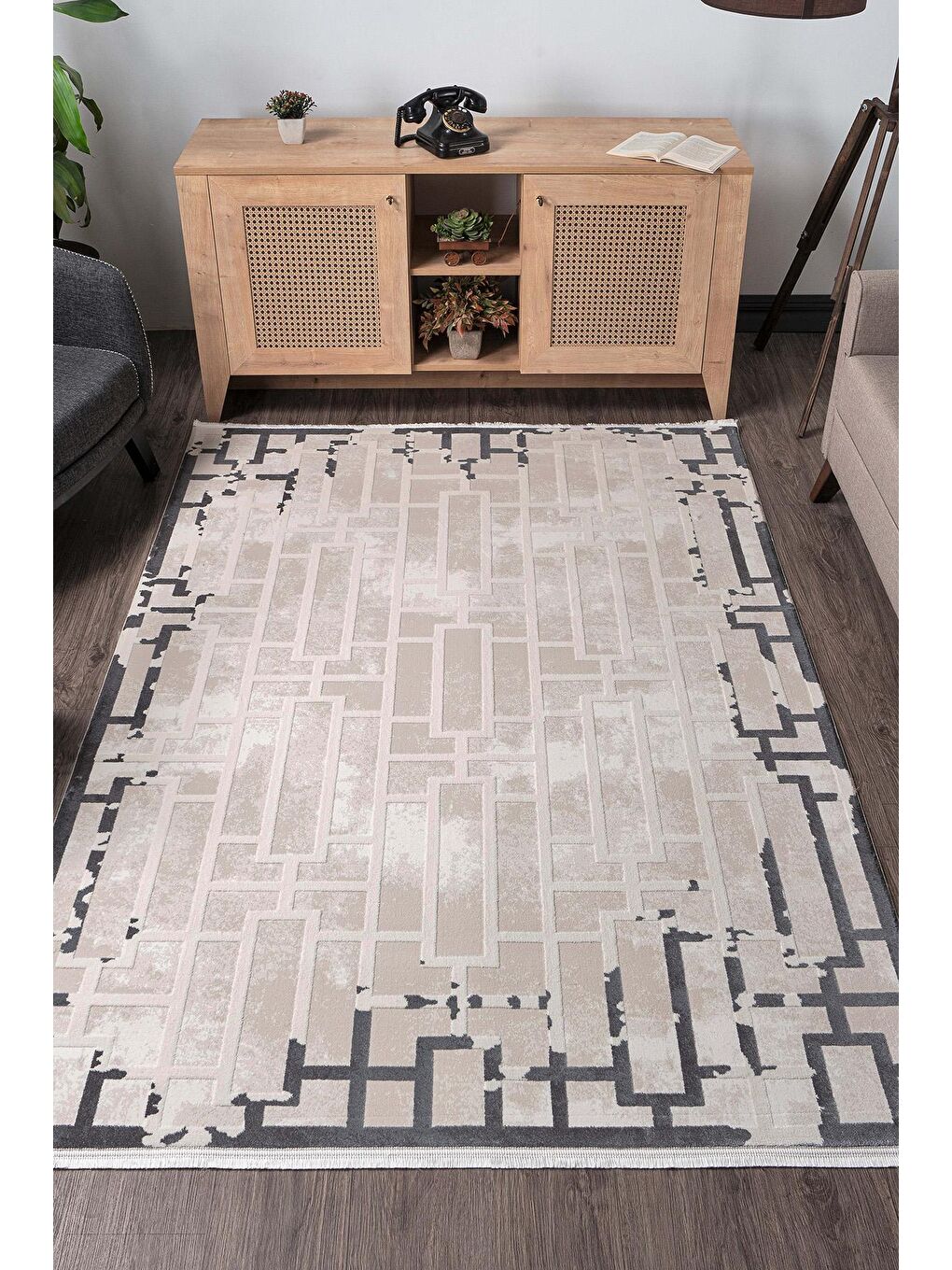 Gri Konfor Diva 9560 Akrilik Dokuma Halı-200x290