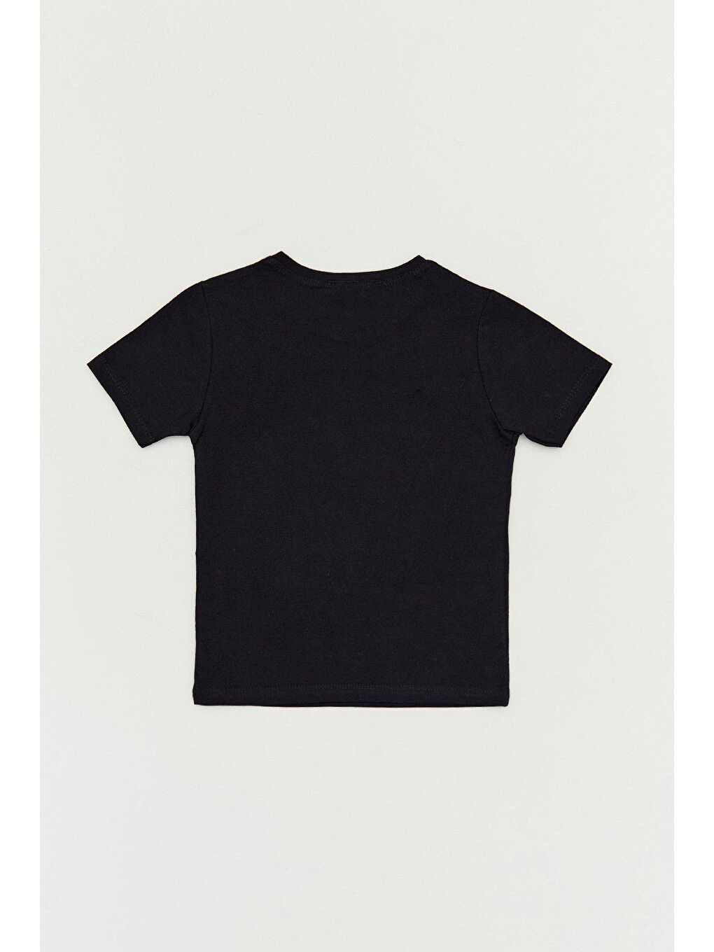 Siyah Cal Baskılı Bisiklet Yaka Erkek Çocuk Tişört-1