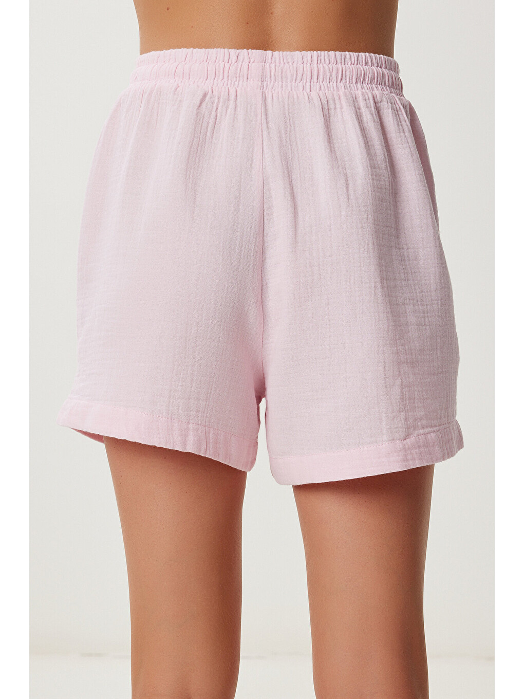 Pembe Cepli Müslin Şort ŞEKER PEMBE LMX0011-3