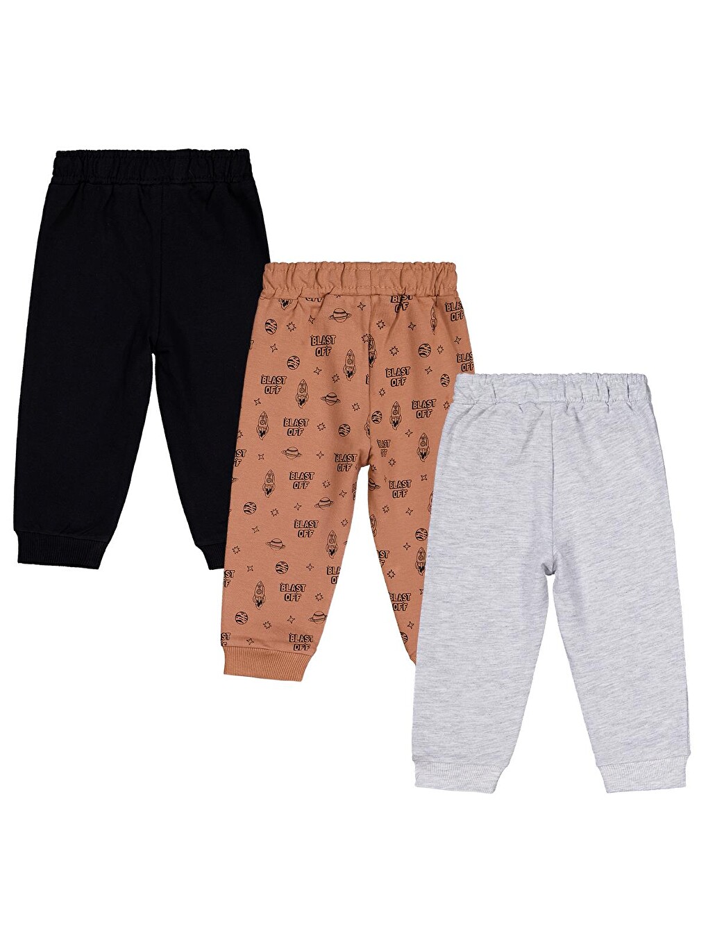 Beyaz Baby Astronot Baskılı 3'lü Set 6-18 Ay Tek Alt Bebe - Standart-1