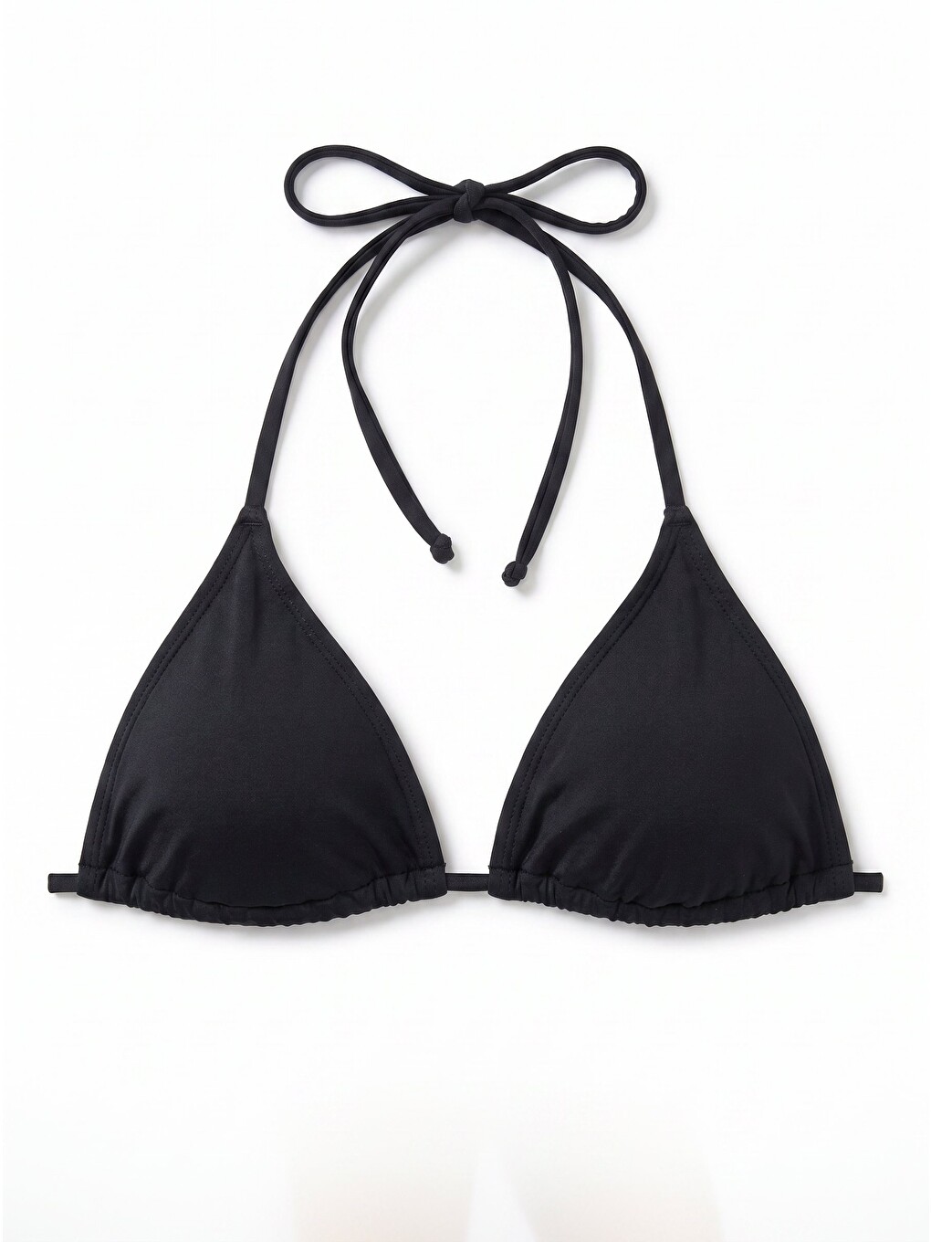 Siyah Bağlamalı Üçgen Tek Üst Bikini