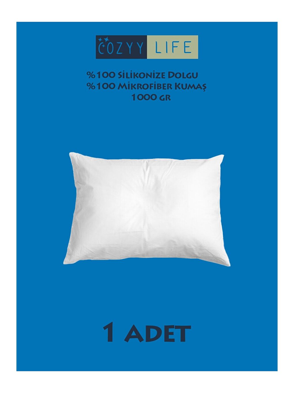 Rossav Home Beyaz Antialerjik Yıkanabilir %100 Silikon Dolgu Mikrofiber Yastık 1000 gr