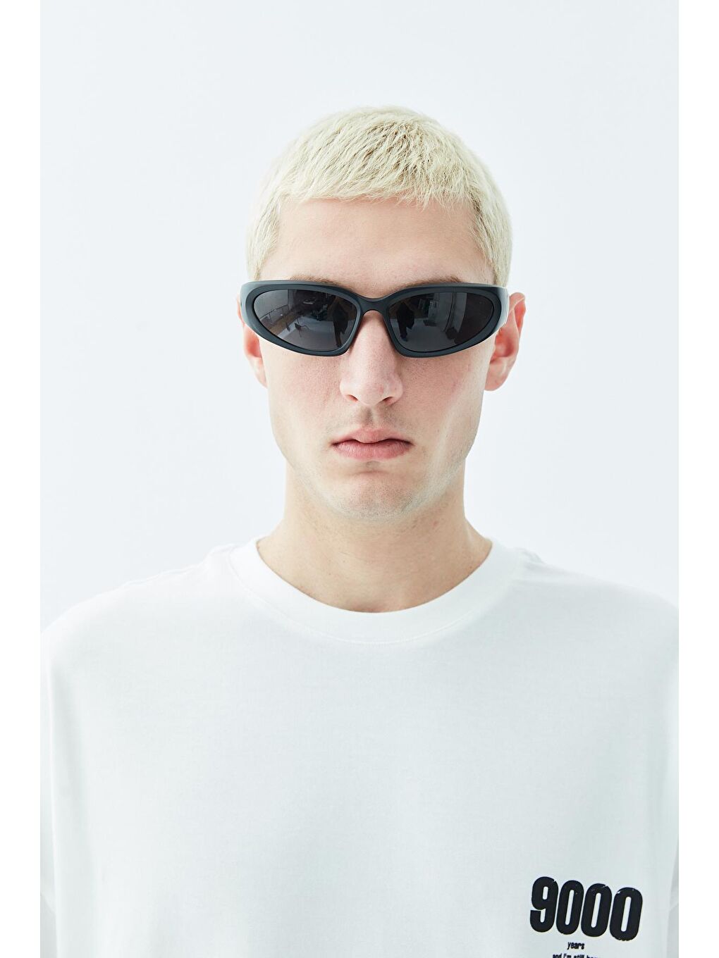 9000 Baskılı Oversize Tişört -Ekru-3