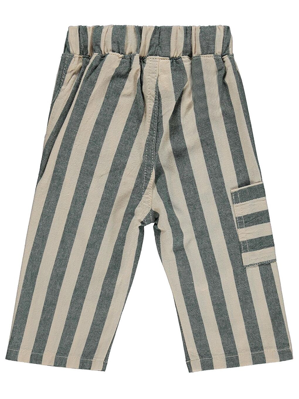 Baby Çizgili Yan Cepli 6-18 Ay Pantolon - Yeşil-1