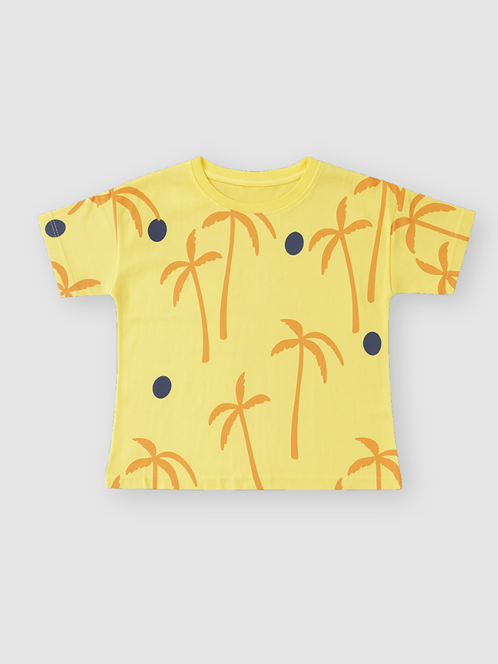 Sarı Bisiklet Yaka Erkek Çocuk Tişört ve Şort 2'li Takım-2
