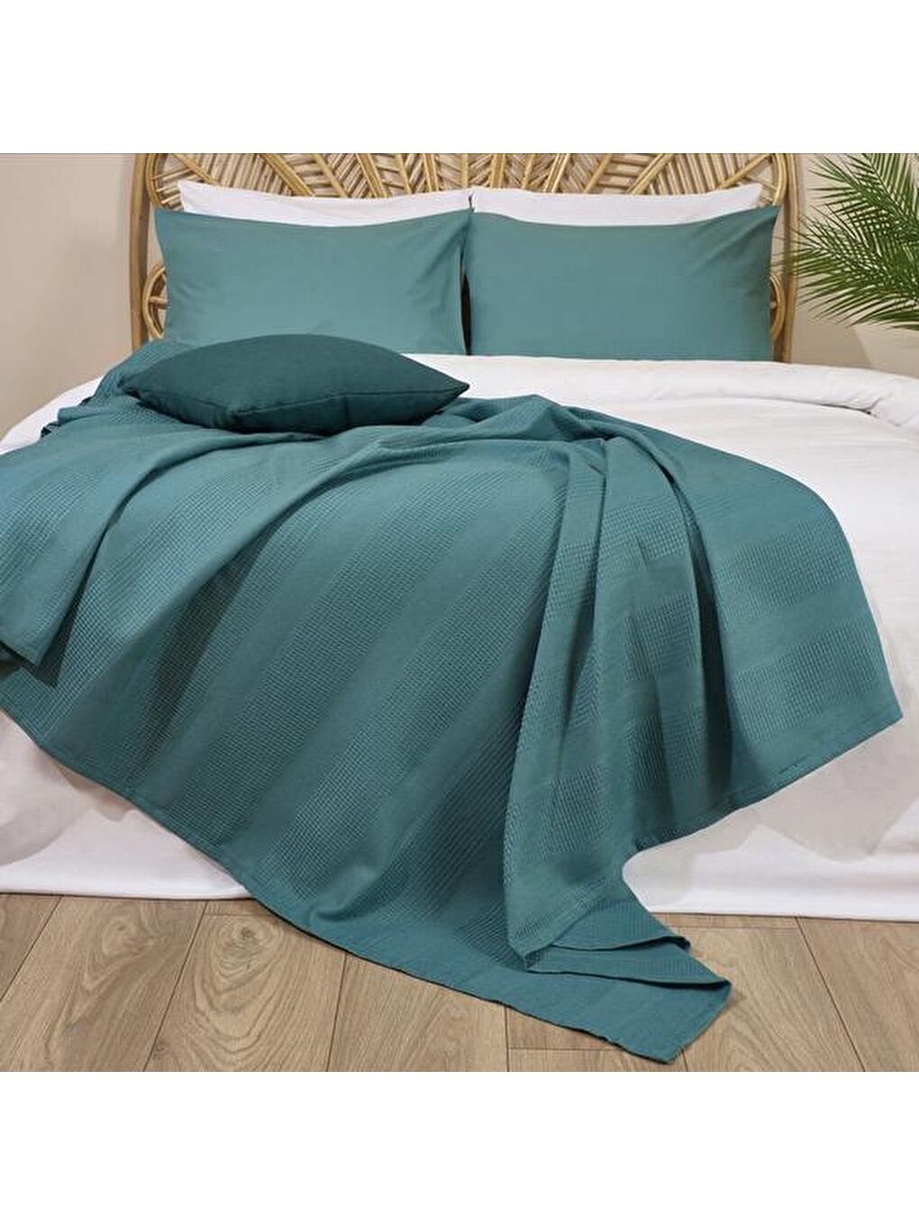 Evidea Soft Waffle Tek Kişilik Pike Seti - Yeşil - 5