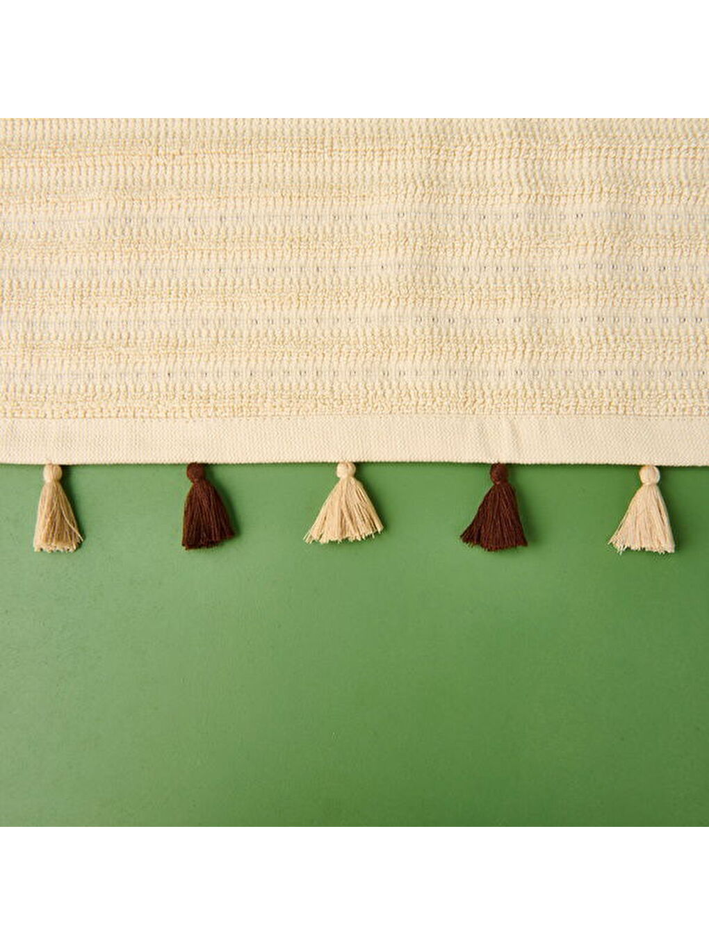 Soft Püsküllü Ayak Havlusu - Bej - 50x70 cm-3