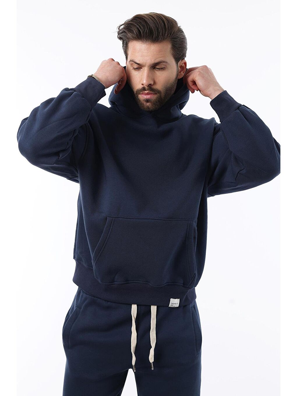 Lacivert Kapüşonlu Basic Eşofman Takımı 5925-1