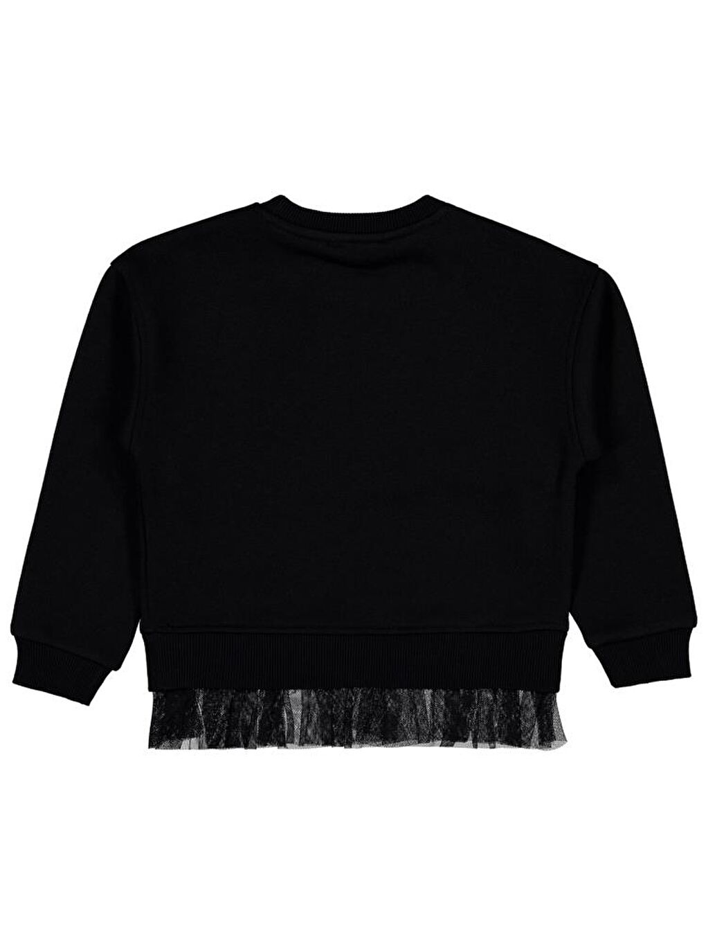 Siyah Girls Yıldız Baskılı 6-9 Yaş Sweatshirt-1