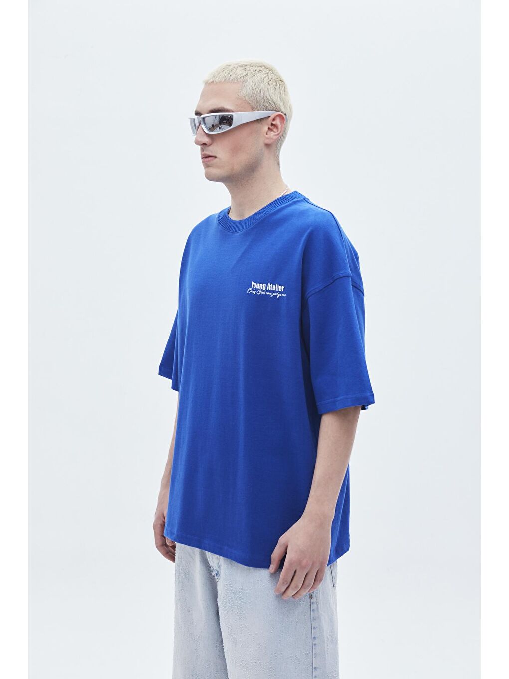 VAMOSCLO Saks NAKIŞ İŞLEMELİ OVERSIZE T-SHIRT -SAKS - 2