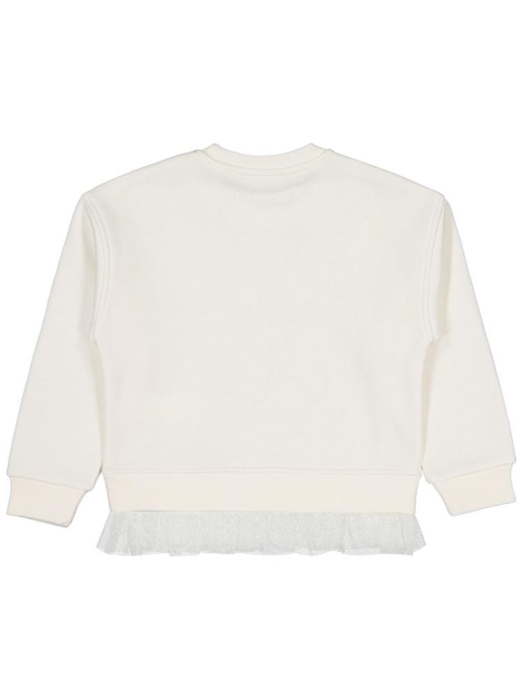 Ekru Girls Yıldız Baskılı 6-9 Yaş Sweatshirt-1