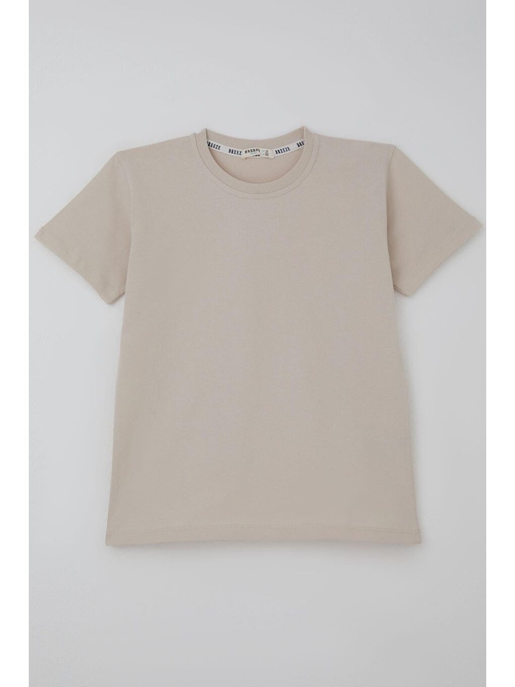 Bej Erkek Çocuk Tişört Basic Taş (9-14 Yaş)