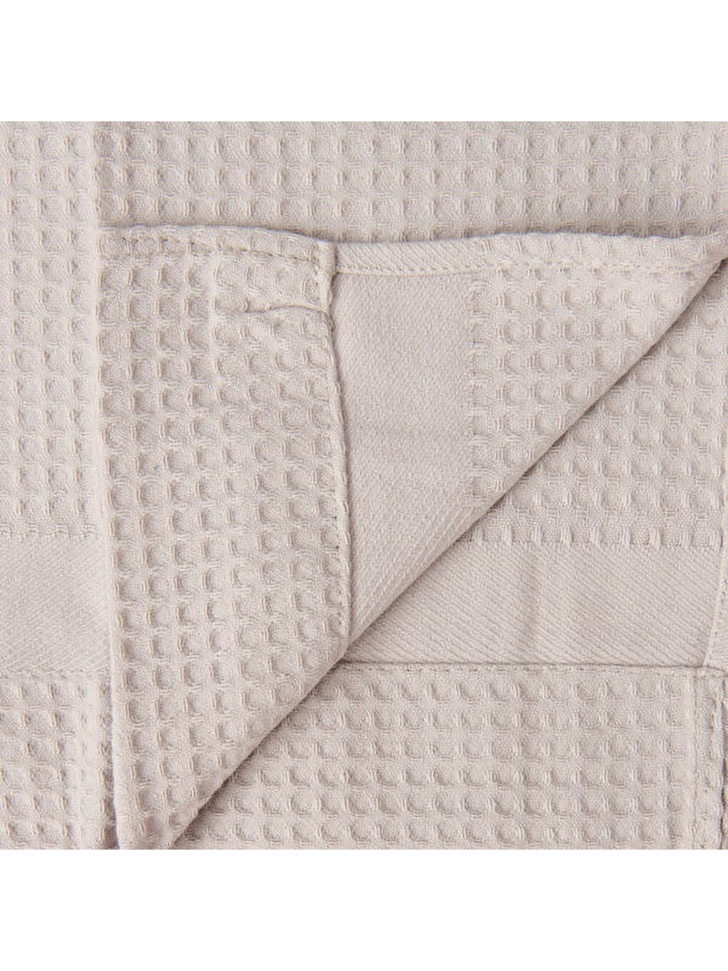 Soft Waffle 2'li Havlu Seti - Gri - 60x110 cm + 40x60 cm-1