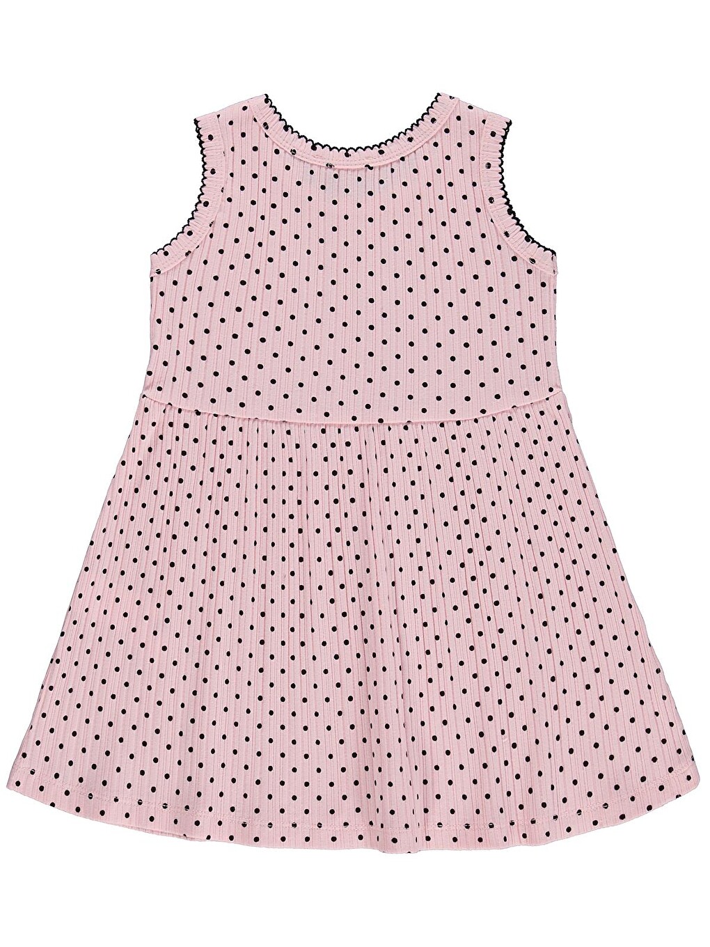 Girls Puantiyeli 2-5 Yaş Elbise - Pembe-1