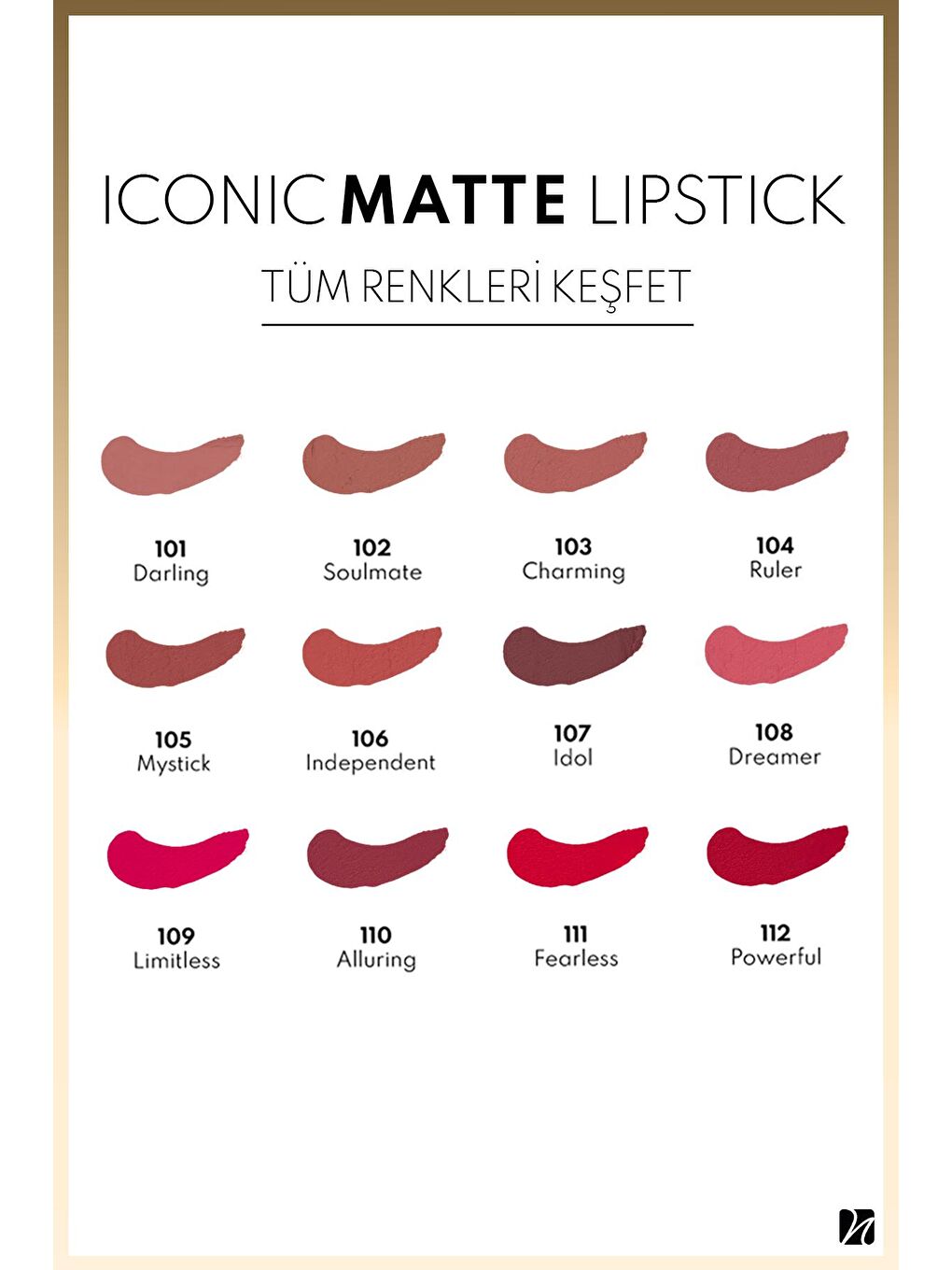 Note Cosmetique Kırmızı Note Iconic Matte Lipstick Kalıcı Mat Ruj 112 Powerful - Kırmızı - 3