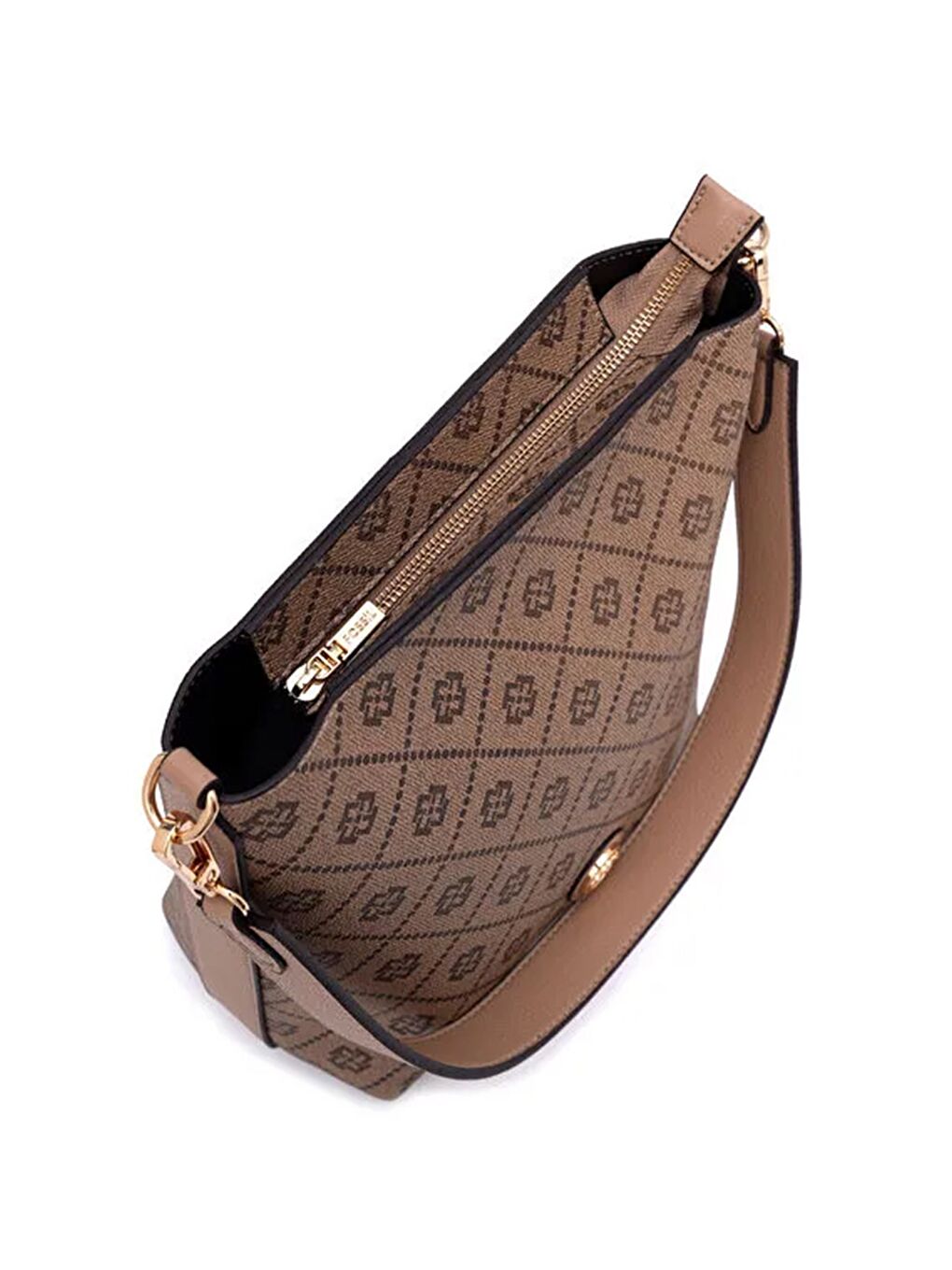 Bej Kadın Lina Monogram Omuz Çantası-3