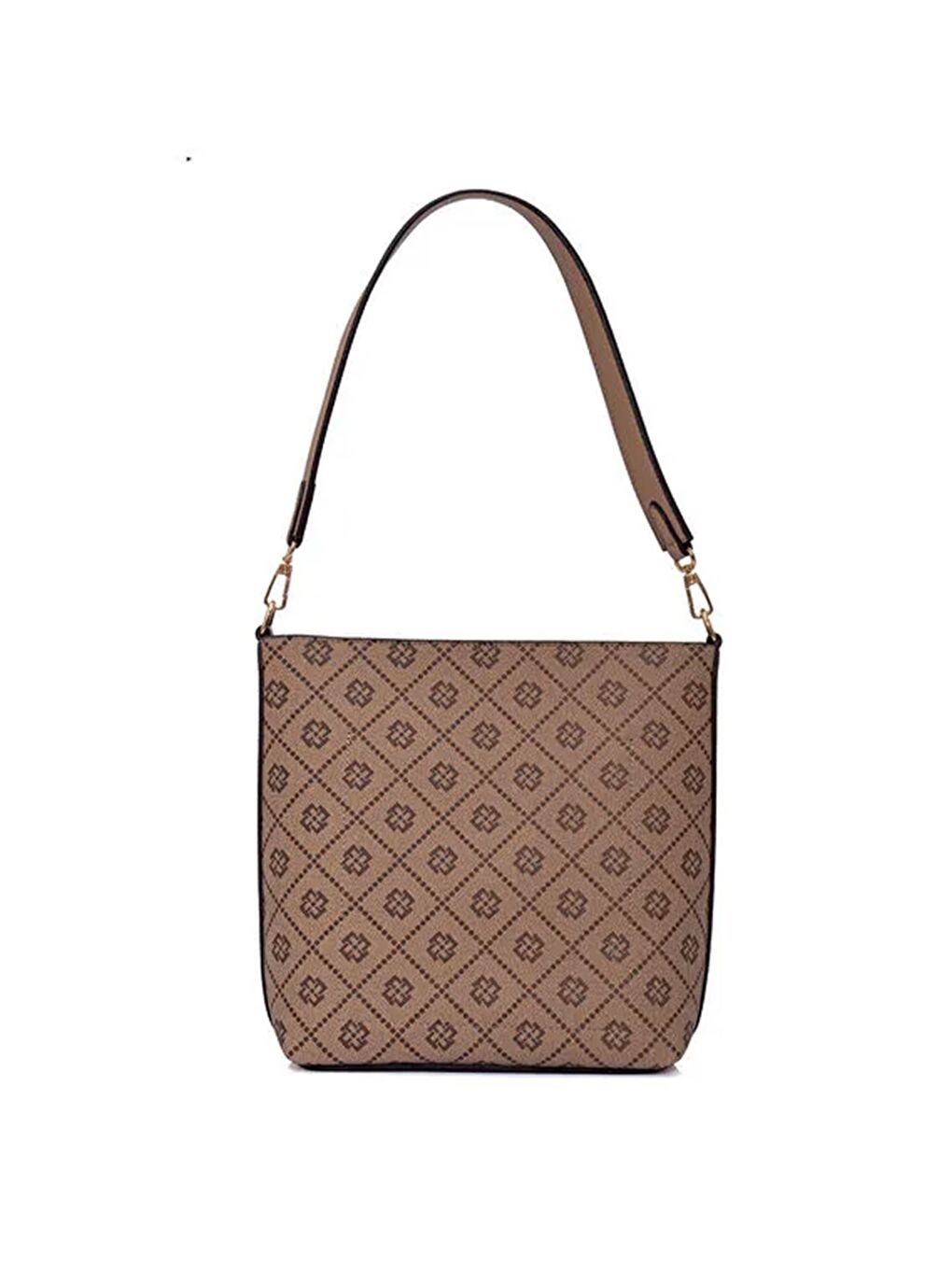 Bej Kadın Lina Monogram Omuz Çantası-4