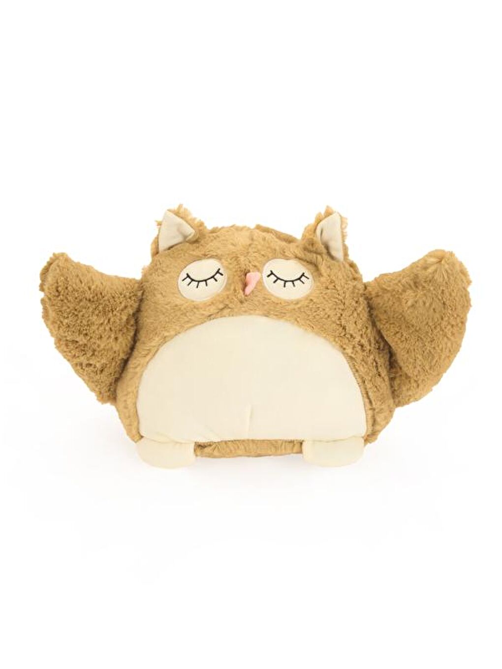 Evidea Soft Owl Figürlü Yastık - Kahverengi - 25x28 cm