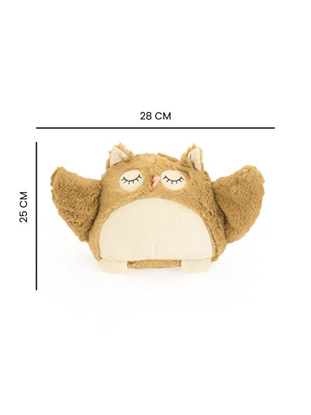 Evidea Soft Owl Figürlü Yastık - Kahverengi - 25x28 cm - 3