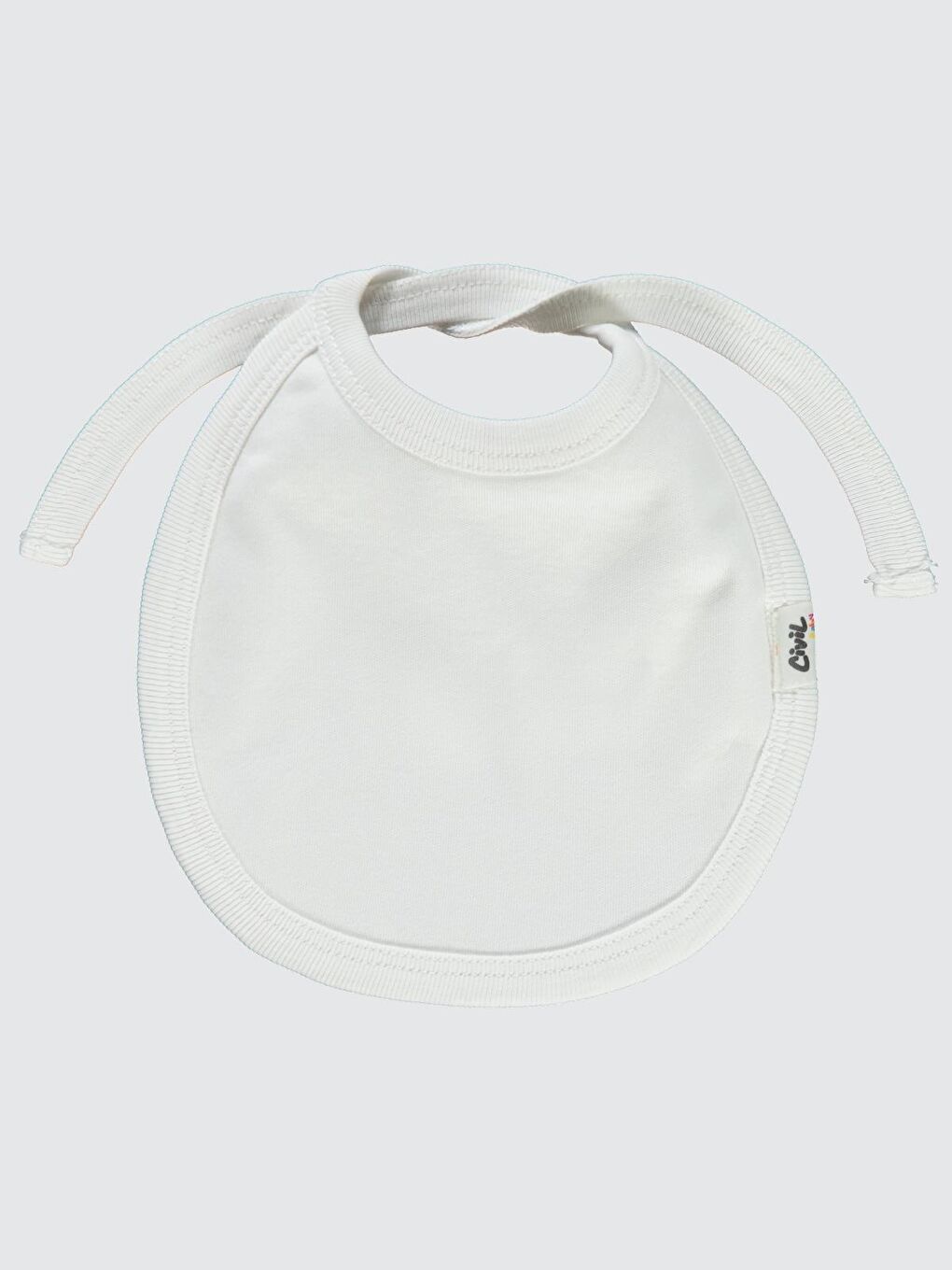 Baby İnterlok Arkadan Bağlamalı Unisex Mama Önlük - Ekru