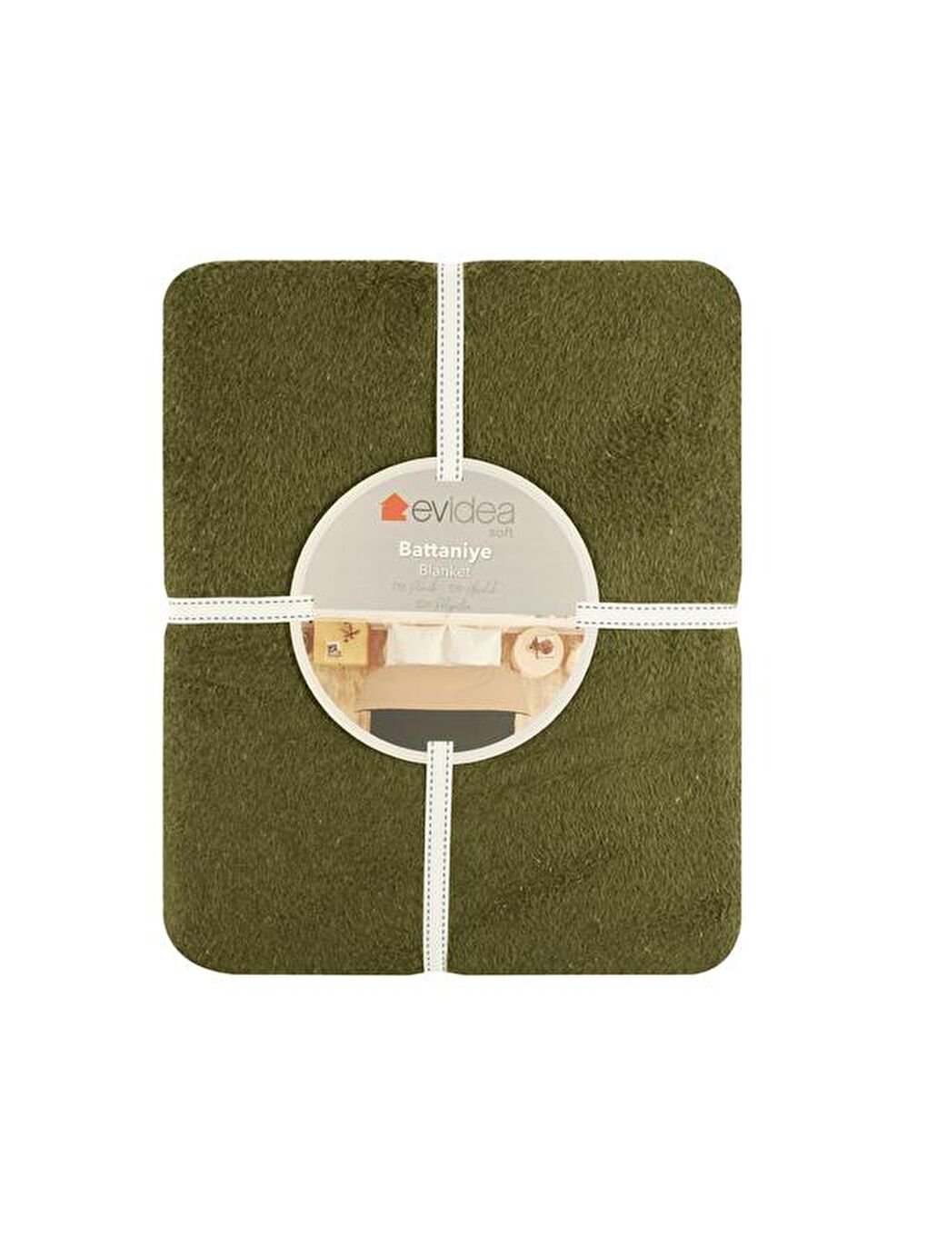 Soft Çift Taraflı Çift Kişilik Battaniye - Yeşil / Bej - 200x220 cm-3