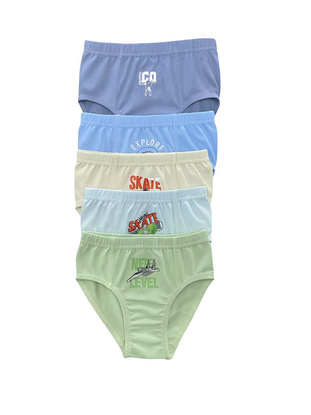 Karışık 6'lı Erkek Çocuk Pamuklu Baskılı Kaliteli Renkli Külot-1