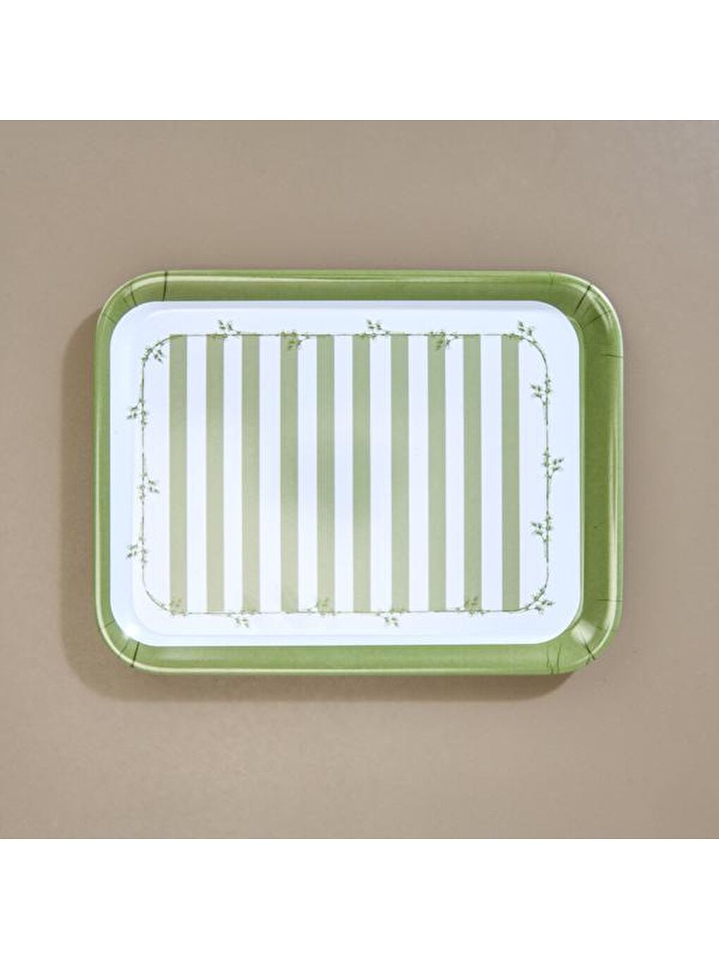 Kitchen Blad Tepsi - Yeşil / Beyaz - 27x21 cm-1