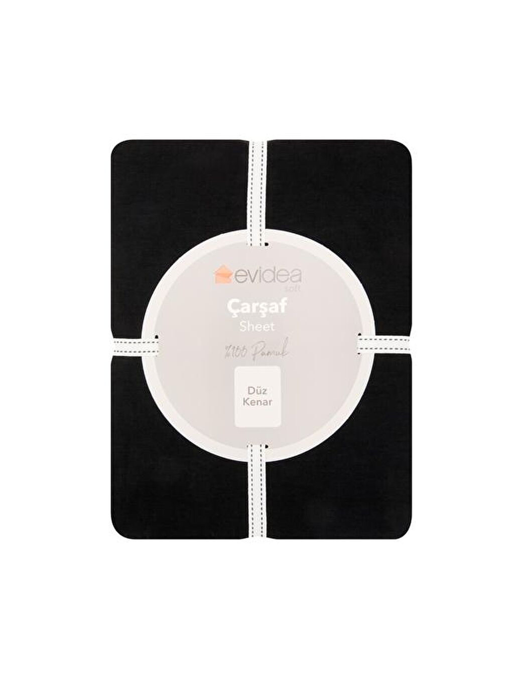 Soft Çift Kişilik Düz Kenar Çarşaf - Siyah - 260x270 cm-2