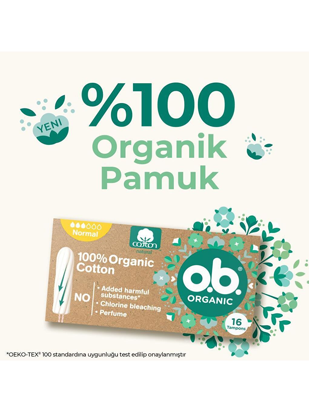 O.B Renksiz Organic Normal Tampon 16'lı Paket - 3