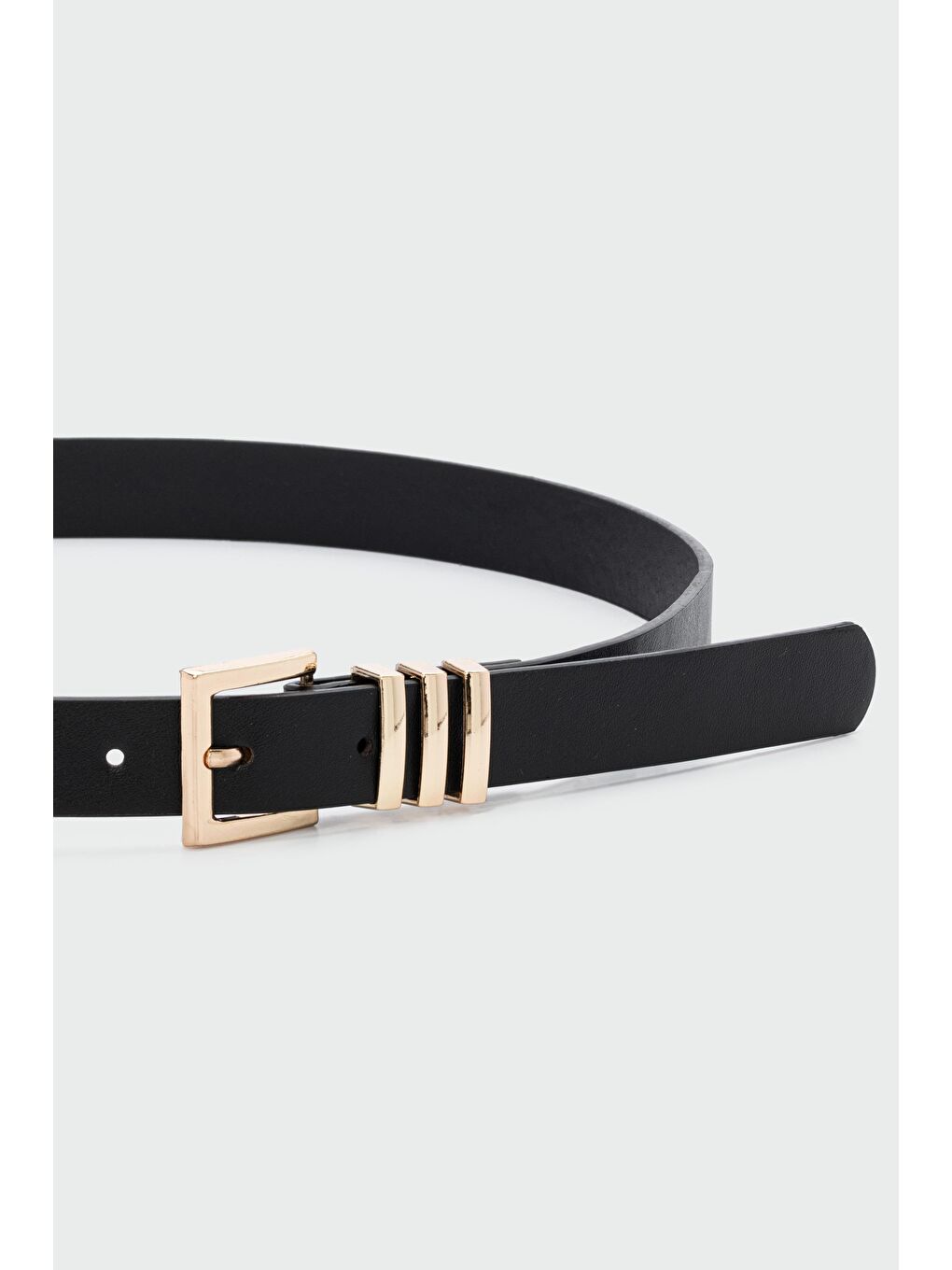 Kare Tokalı Suni Deri Kemer Siyah-1