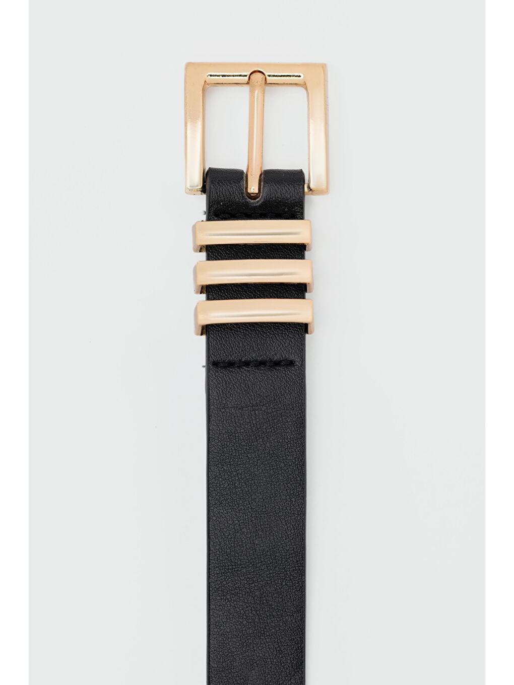 Kare Tokalı Suni Deri Kemer Siyah-2