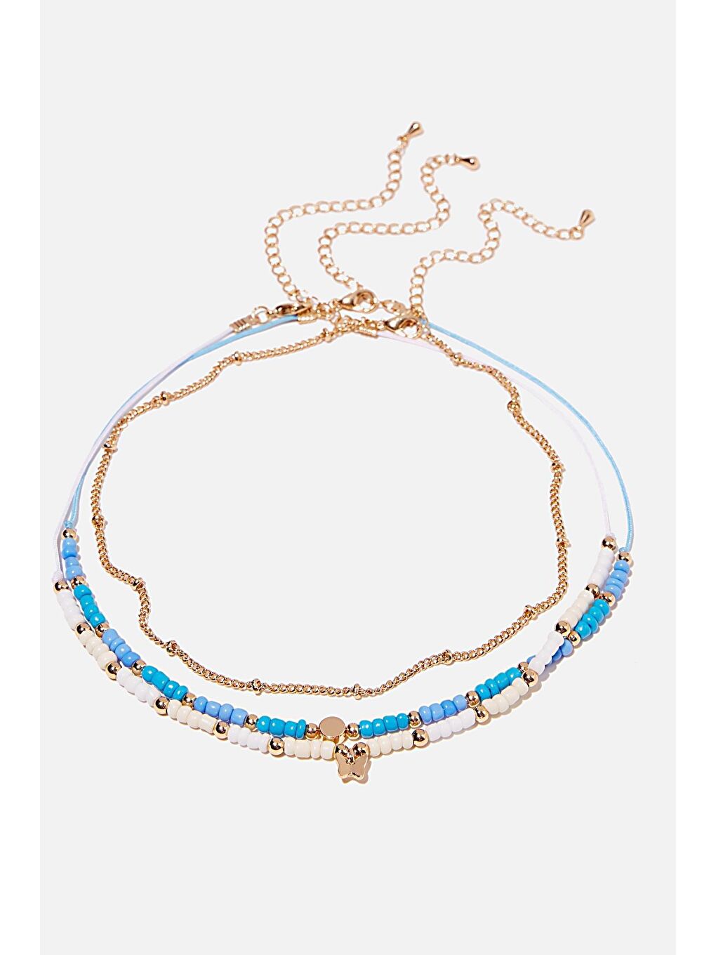 New Obsessions Mavi Boncuk Choker Kolye Seti