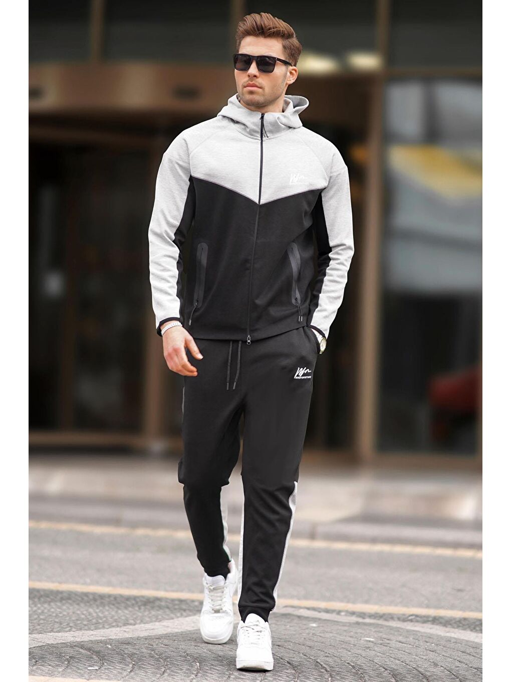 Kapüşonlu Siyah Erkek Eşofman Takımı 7202