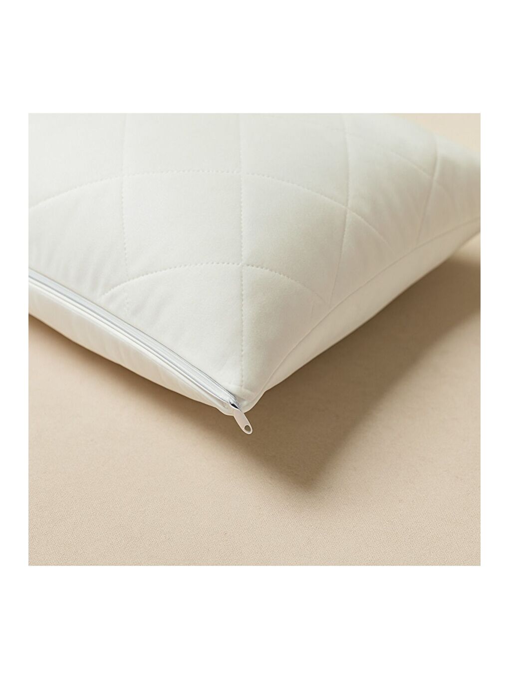 Beyaz 2 ADET 50x70 cm Pamuk Kapitoneli Yastık Alezi Kalın Elyaf Dolgulu Yıkanabilir Otel Tipi Kılıf-5