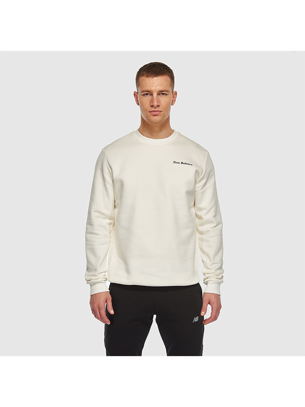 3328 Erkek Ekru Yuvarlak Yaka Sweatshirt