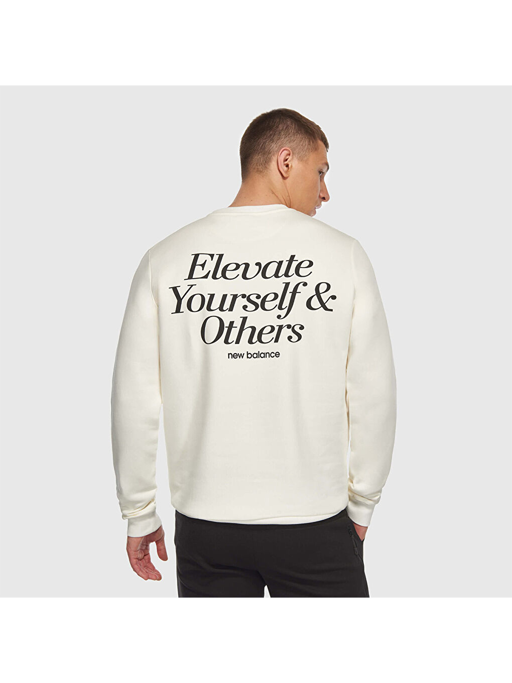 3328 Erkek Ekru Yuvarlak Yaka Sweatshirt-2