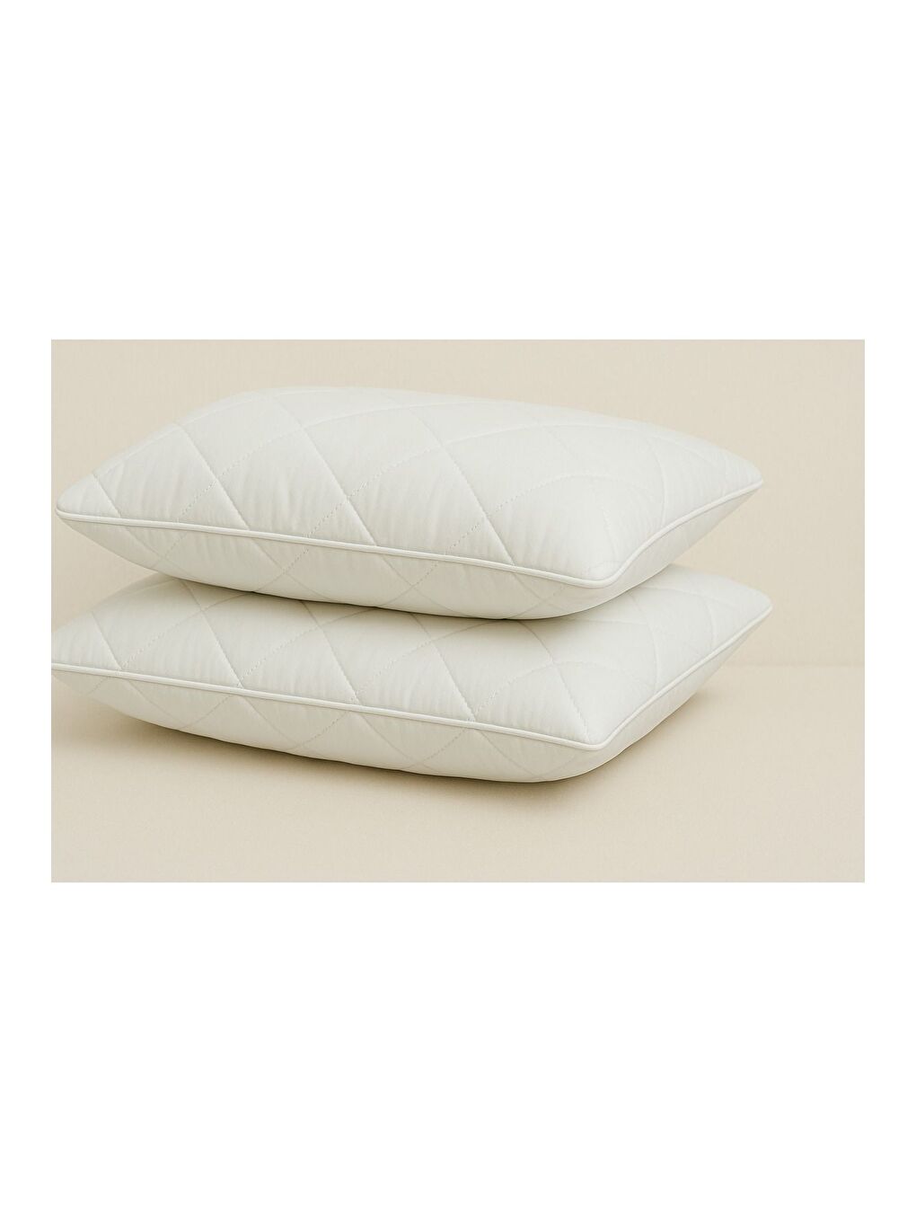 Beyaz 4 ADET 50x70 cm Pamuk Kapitoneli Yastık Alezi Kalın Elyaf Dolgulu Yıkanabilir Otel Tipi Kılıf-3