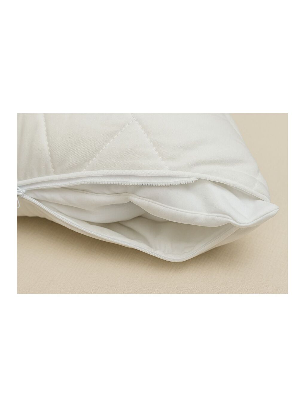 Beyaz 4 ADET 50x70 cm Pamuk Kapitoneli Yastık Alezi Kalın Elyaf Dolgulu Yıkanabilir Otel Tipi Kılıf-4