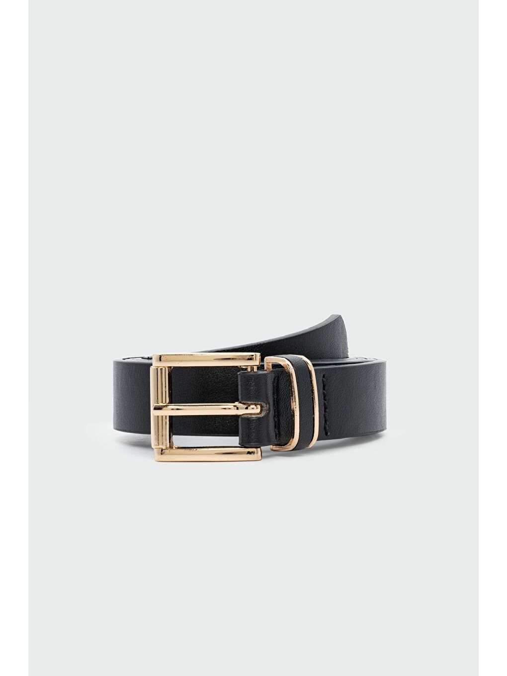 Kare Tokalı Suni Deri Kemer Siyah