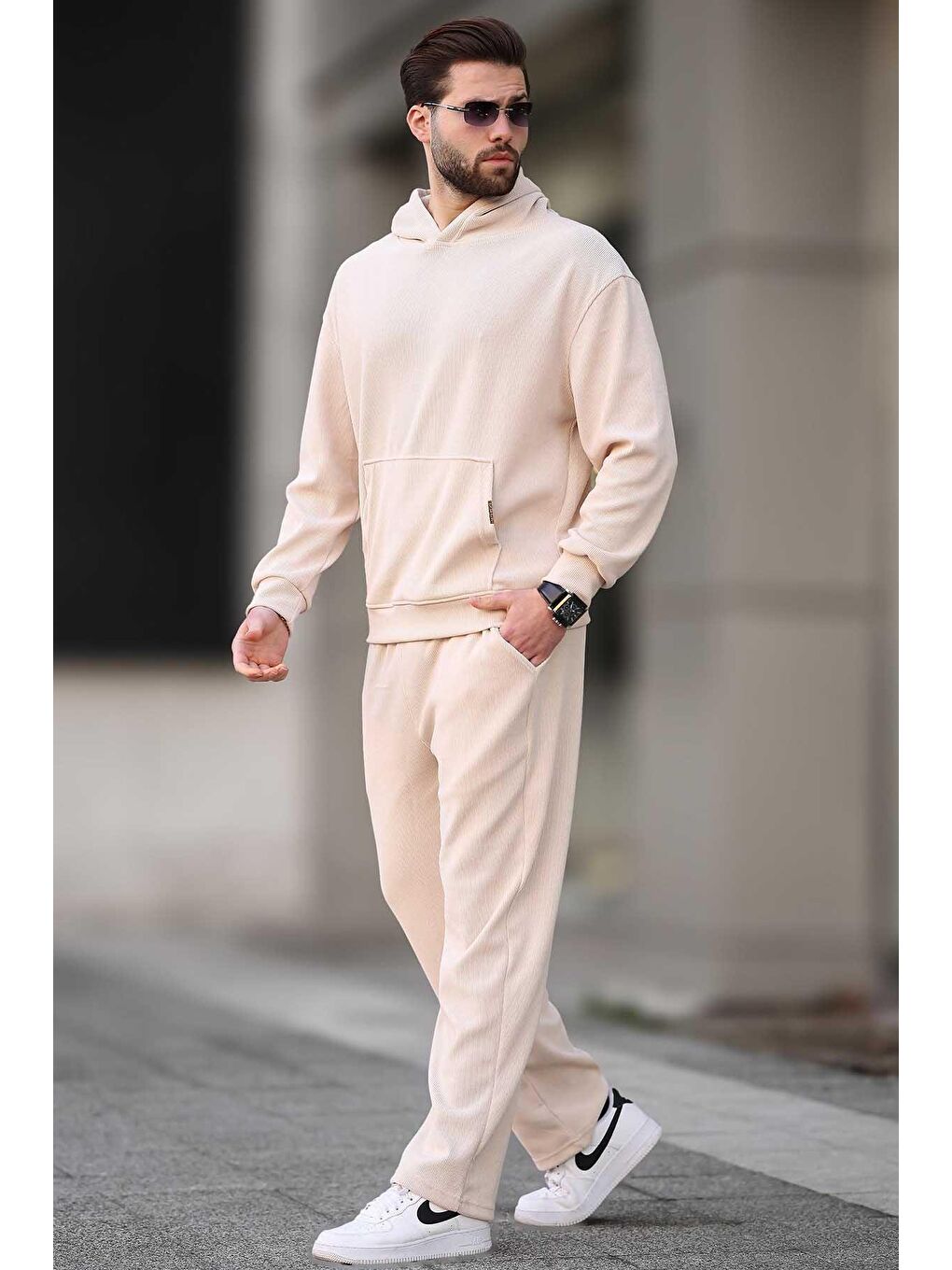 Bej Erkek  Eşofman Takımı E7401-1