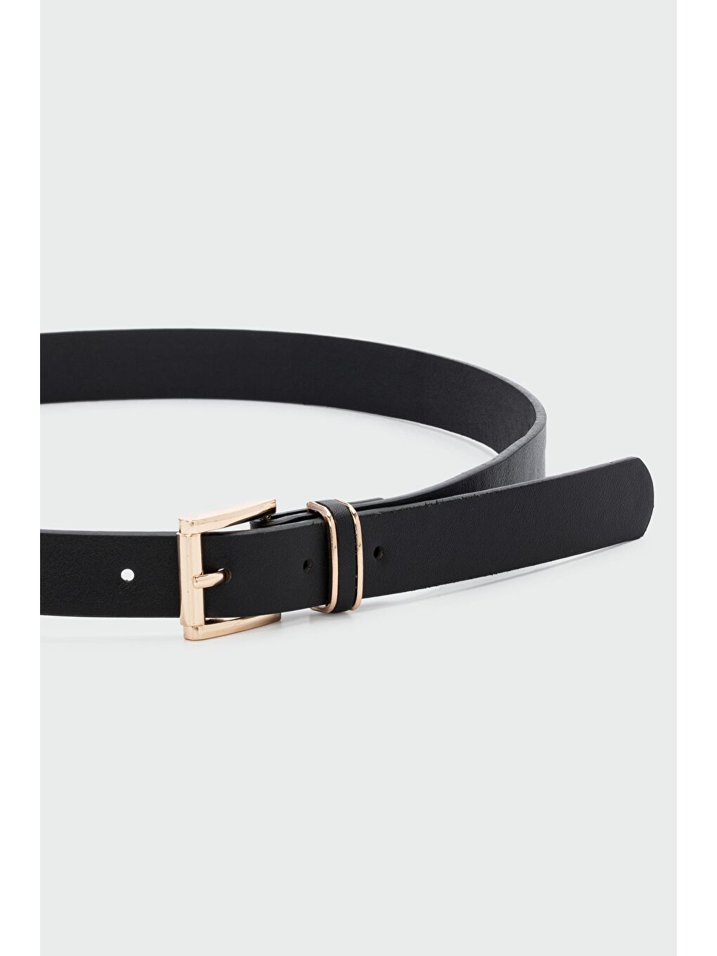 Kare Tokalı Suni Deri Kemer Siyah-1