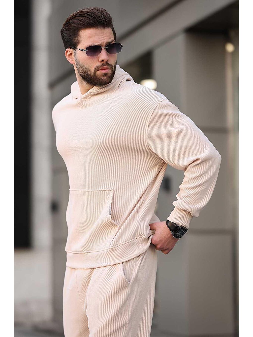Bej Erkek  Eşofman Takımı E7401-2