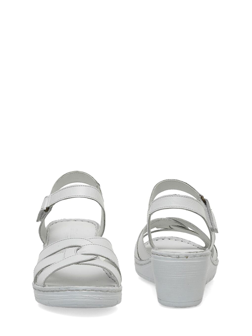 Beyaz Kadın Comfort Sandalet-4