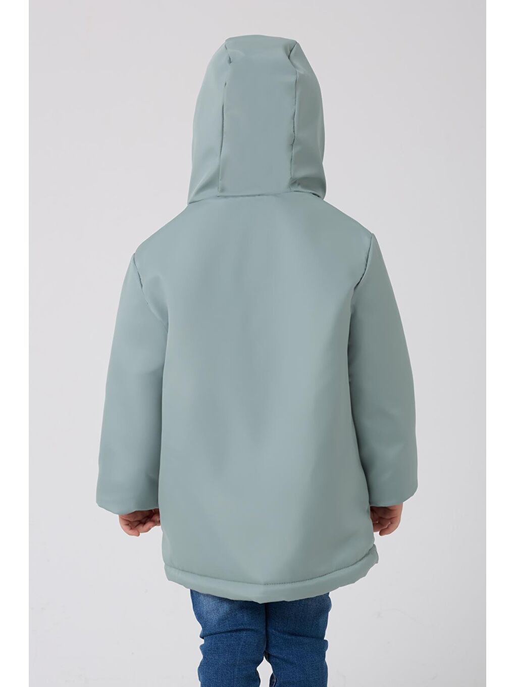 Yeşil Erkek Çocuk Kürklü Su Ve Rüzgar Geçirmez Kapüşonlu 3 Kışlık Mont & Kaban & Parka-3