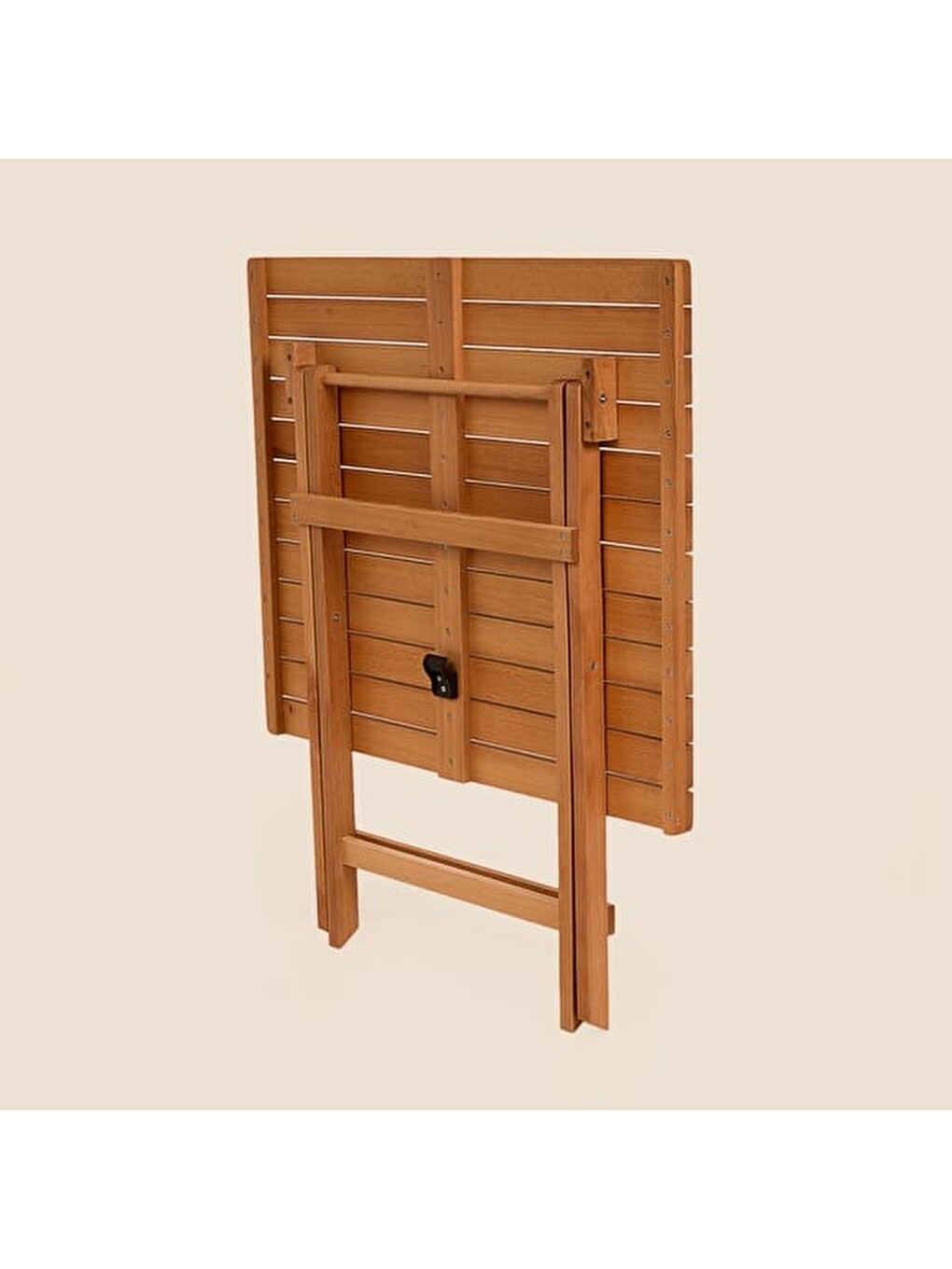 Kahverengi Katlanır Bistro Yemek Masası - Meşe - 70x80 cm-2